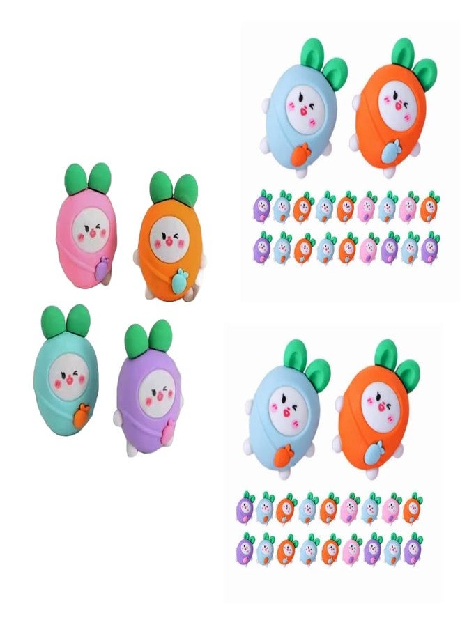 QIPS 3D Erasers for Kids - Set of 36 (Cute Radish Rabbit) - Image 4